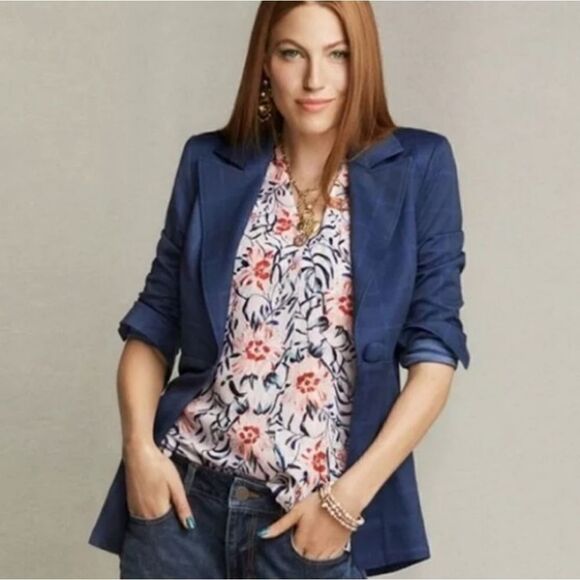 Cabi plaid one button front windowpane blazer - Picture 2 of 16